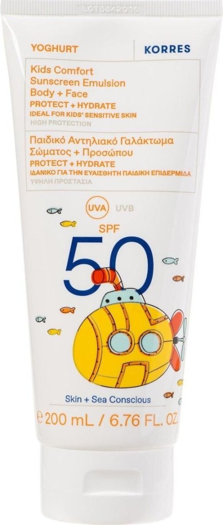 Korres Yoghurt Kids Body & Face Protect Hydrate Sunscreen 200Ml