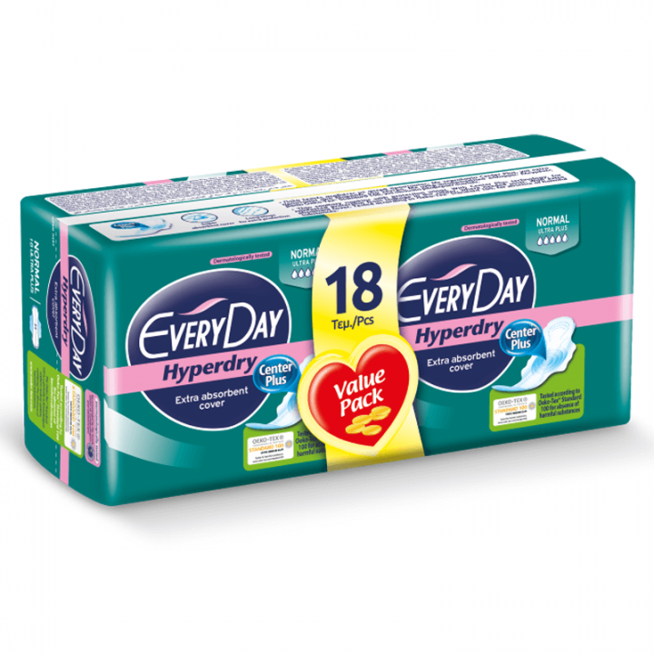Everyday Hyperdry 18 Normal Sanitary Pads 18 Pieces