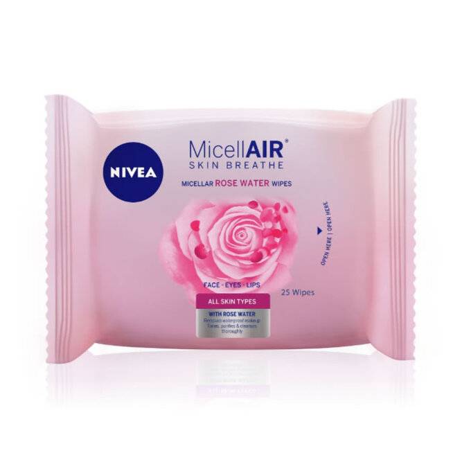 Nivea Micellair Rose Water Wipes Face,Eyes & Lips For All Skin Types 25