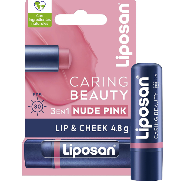 Liposan Caring Beauty Lip & Cheek Nude Pink Lip Balm Spf 30 4.8G