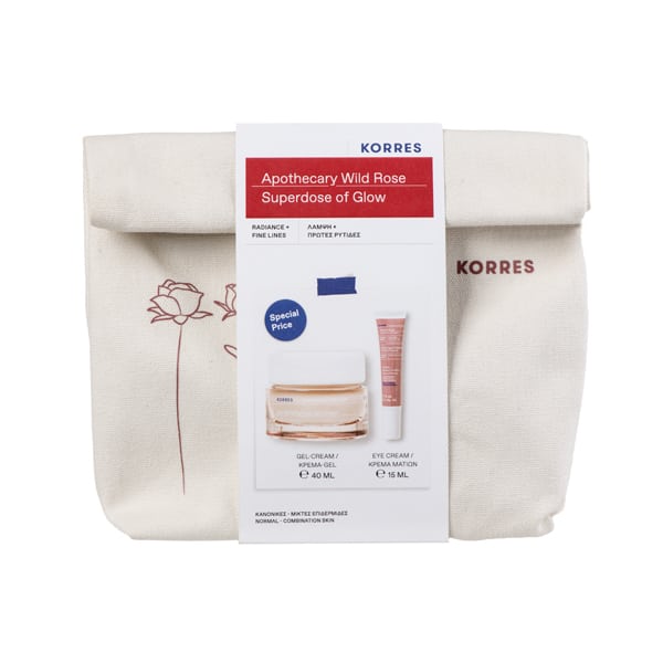 Korres Apothecary Wild Rose Promo With Day Brightening Gel Cream Care, 40Ml & Bright Eyed Cushion Cream Care, 15Ml, 1Set