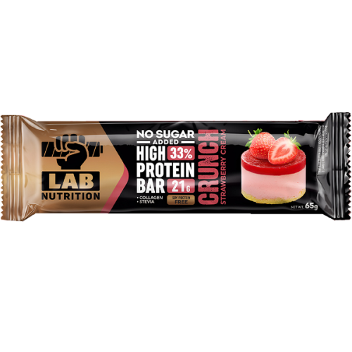 Lab Nutrition High Protein Bar Crunch Strawberry No Sugar Added 65g – protein bar, strawberry no sugar