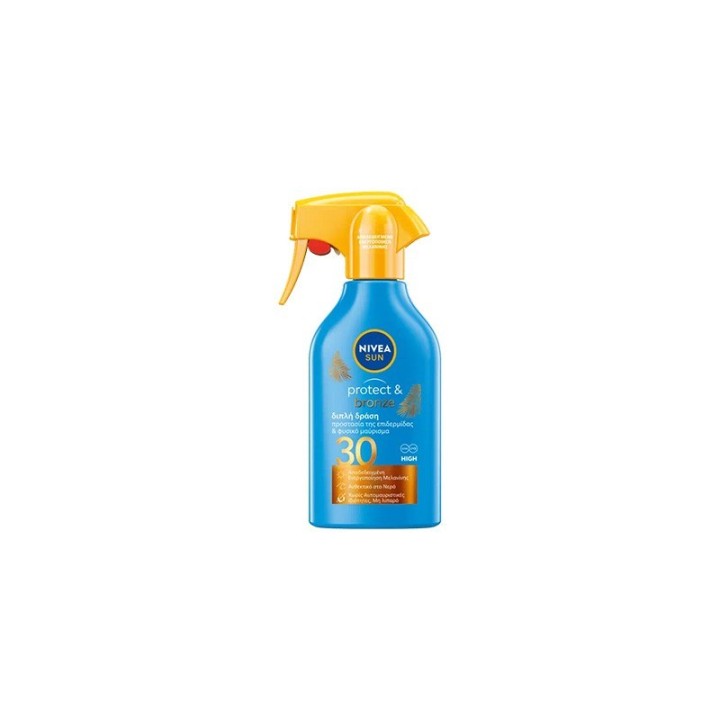 Nivea Sun Protect & Bronze Spf30 Body Care Lotion Trigger Spray 270Ml