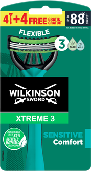 Wilkinson Xtreme3 Sensitive for Men 4+4 – shaving razor, sensitive skin for men