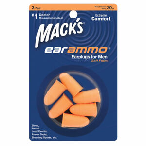 Macks Ear Ammo Men Ear Plugs - 3 Pairs