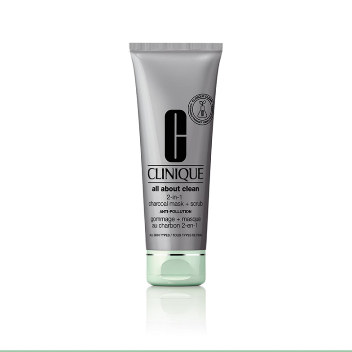 Clinique All About Clean 2 In 1 Charcoal Mask + Soothing Scrub 3.4Oz