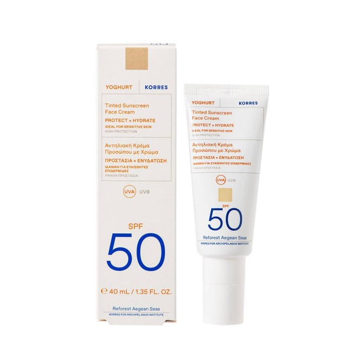 Korres Yoghurt Tinted Sunscreen Face Cream Care Spf50 40Ml