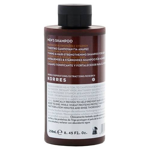 Korres Toning & Hair Strengthening Hair Shampoo For Men With Magnesium & Wheat Proteins 250Ml