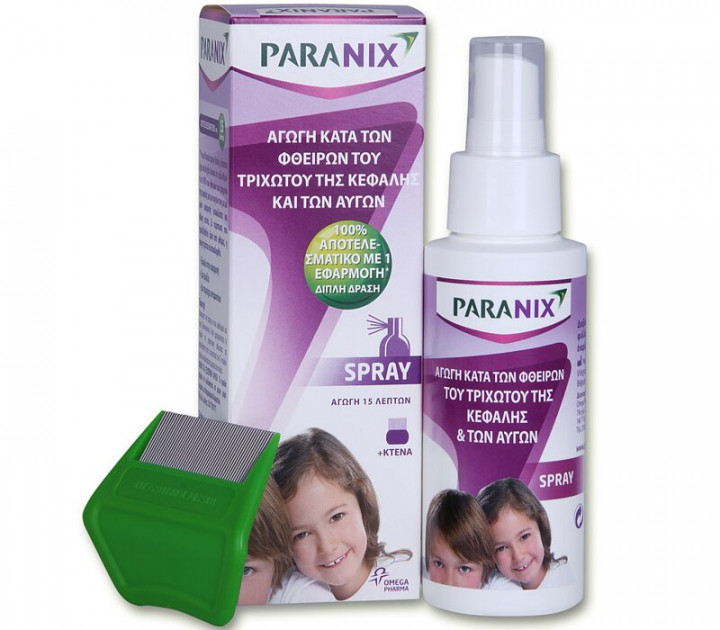 Paranix Spray Eliminates Lice & Cones With One Application 100ml + Comb