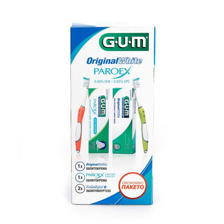 Gum Paroex + White Offer Toothpaste & 2 Toothbrushes