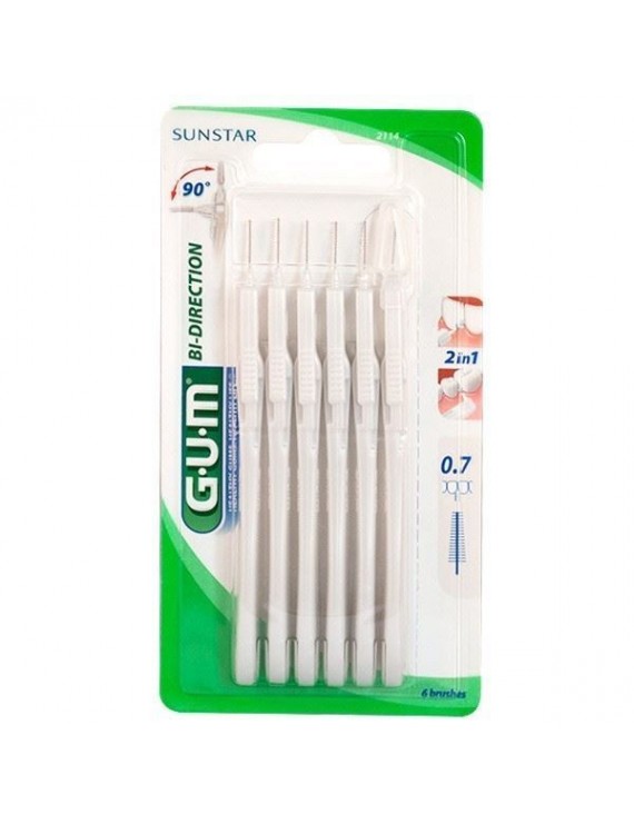 Gum 2114 Proxabrush Microfine Bi-Direction 0.7Mm White