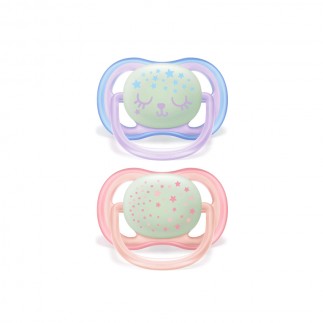 Avent Philips Ultra Air Night Orthodontic Silicone Pacifier 0 6+ Months Pink & Purple Colour Scf376 12
