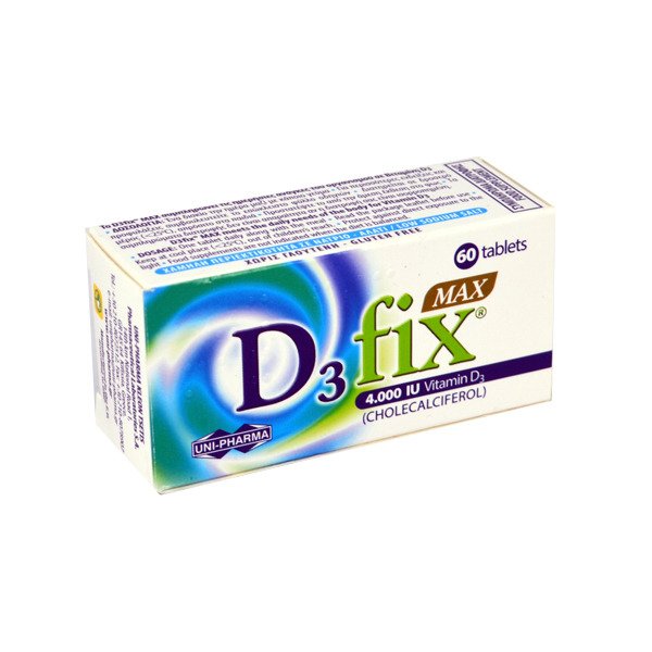Vitamins  Vitamins D3 Fix Max, Tablets, 60 x 4000iu
