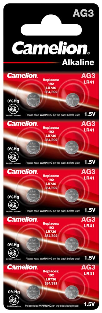 Alkaline Button Cell Camelion 10 Pack 3.6 X 7.9 Mm