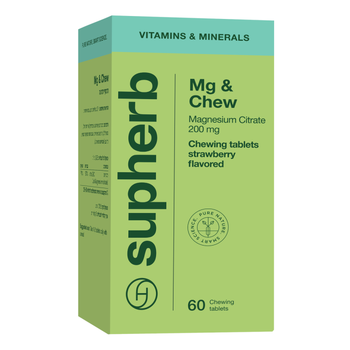 Supherb Mg & Chew Strawberry Magnesium 60 Chewable Tabs