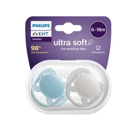 Philips Avent Scf091 17 Ultra Soft Soothers Boy 6 18M 2Pcs