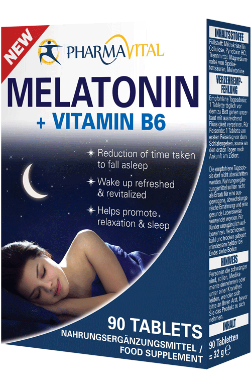 Pharmavital Melatonin + Vitamin B6 Hels Promotes Relaxation & Sleep 90 Tablets