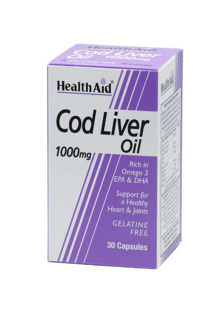 Health Aid Cod Liver Oil 1000Mg Support Of A Healthy Heart & Joints 30 Capsules