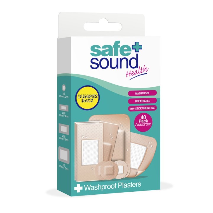 Safe & Sound Assorted Waterproof Plasters Sa4009Sp 40 Pcs