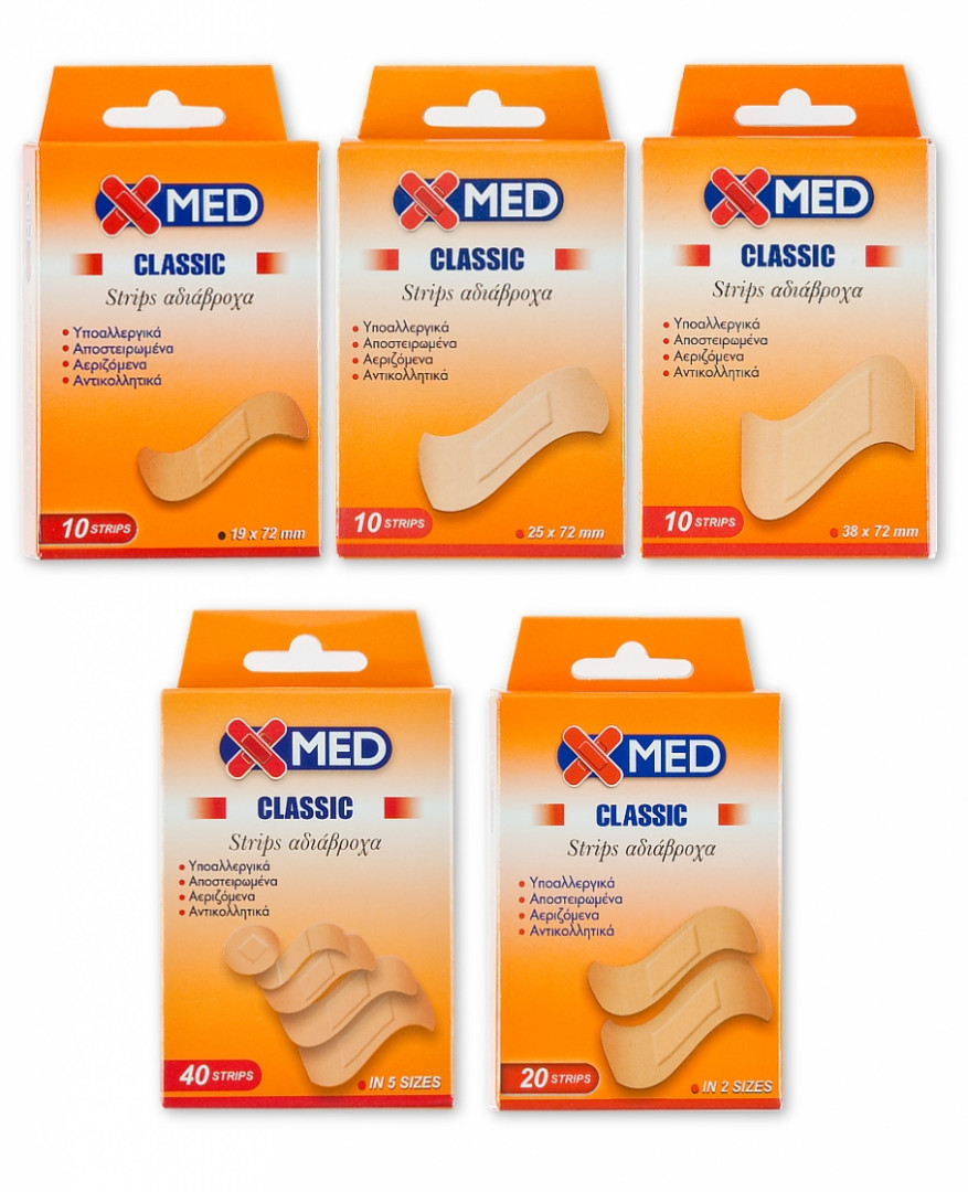 X-Med Classic Waterproof Strips - 20pcs in 2 sizes