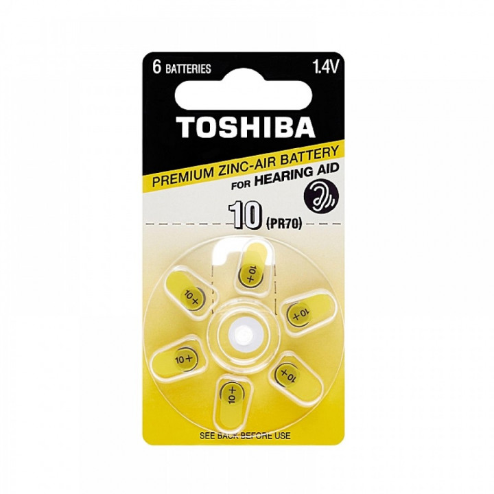 Toshiba Zinc-Air Battery 10 For Hearing Aid (6 Batteries)
