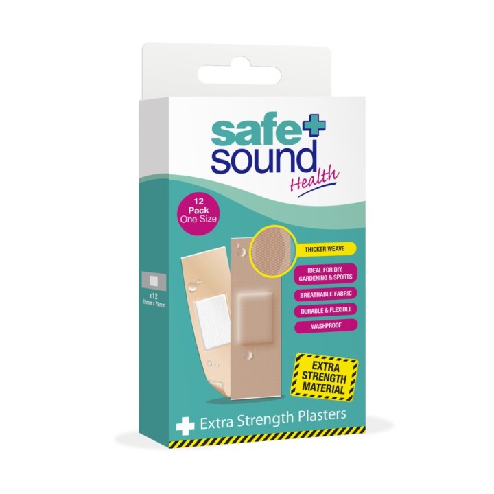 Safe & Sound Extra Strength Plasters Sa4048 12 Pcs