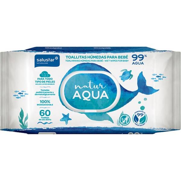 Salustar Aqua Baby Wipes 60 pieces
