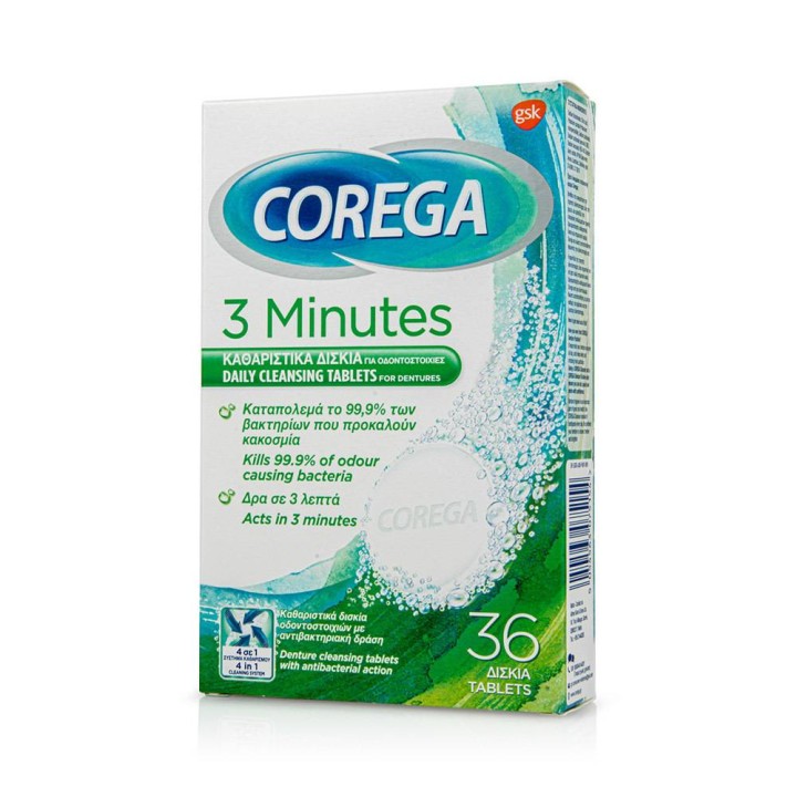 Corega 3 Minutes Daily Cleanser For Denture 36 Tablets