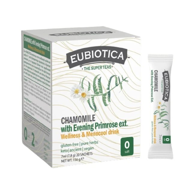 Eubiotica Super Teas Chamomile W/ Evening Primrose, Liquid Sachets, 20x7ml