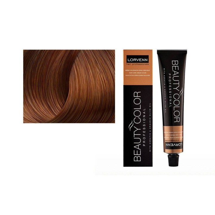 Lorvenn No 7.74Blond Coffee Copper Permanent Hair Color With Keratin & Organic Olive Oil 70ml