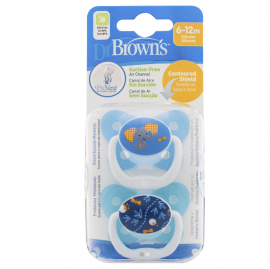 Dr. Brown's Butterfly Blue Pacifier 06-12M 2 pieces