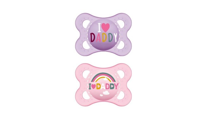 Mam I Love Mummy & Daddy Silicone Orthodontic Soother 2-6M, (Pack Of 2)