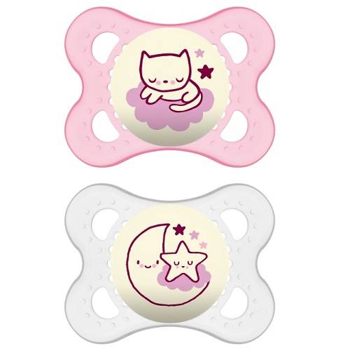 Mam Night Soother 2-6M Glows In The Dark x2