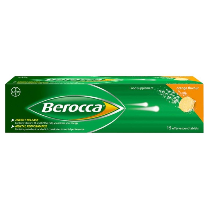 Berocca Boost Food Supplement with Guarana For Physical & Mental Support 15 Effervescent Tablets