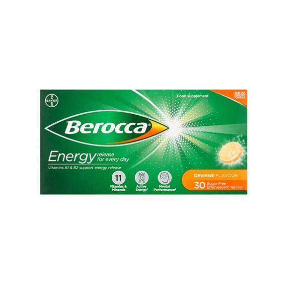 BEROCCA ENERGY ORANGE 30 EFFERVESCENT TABLETS
