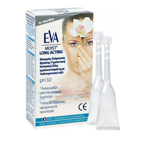 Intermed Eva Moist Long Acting Moisturizing Vaginal Gel Enriched With Hyaluronic Acid 9 Tubes x 2.5g
