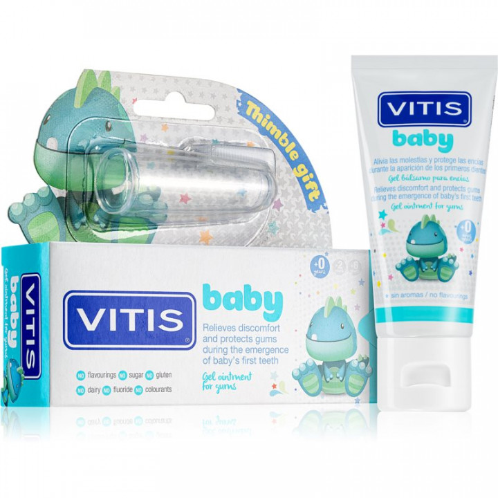 Vitis Baby Tooth Gel For First Teeth 30ml & Silicone Finger Toothbrush