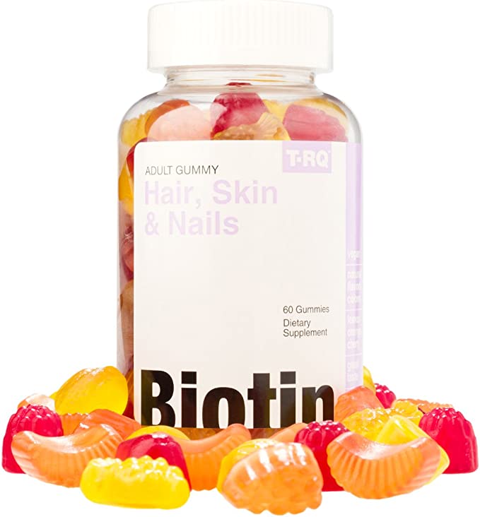 T.Rq Biotin Hair Skin & Nails 60 Gummies Dietary Supplement 500Ml