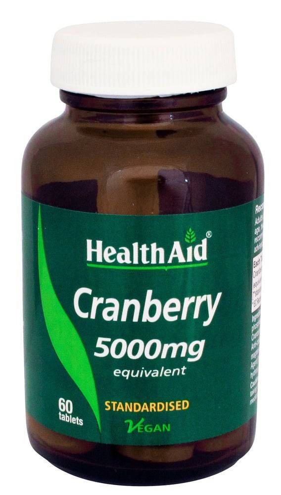 Health Aid Cranberry 5000Mg Helps Mantain A Healthy Urinary Tract & Prevent The Spread Of Bacterial Infection In The Kidneys 60 Tablets