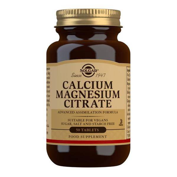 Solgar Calcium Magnesium Citrate For Strong Bones Muscles And Nervous System 50Tablets
