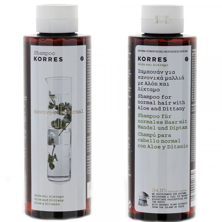 Korres Hair Shampoo Aloe & Dittany For Normal Hair 250Ml