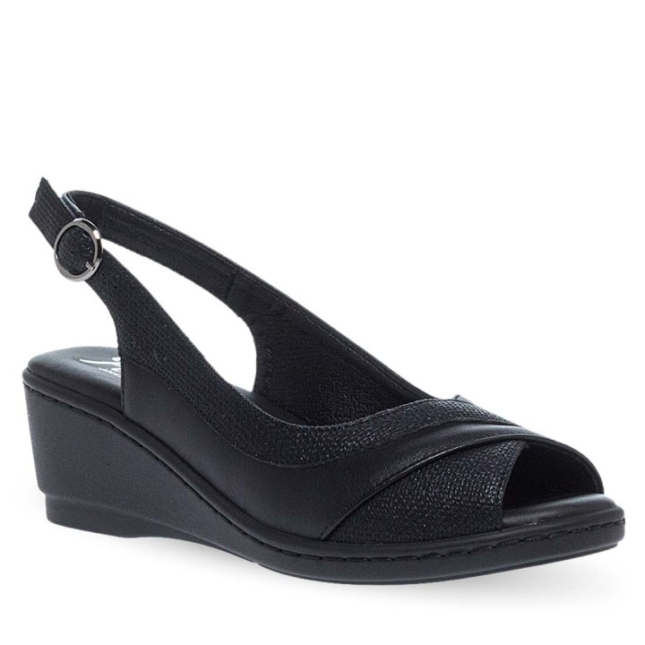Parex Women's Black Synthetic Leather Wedges S2024 (11729059) 37