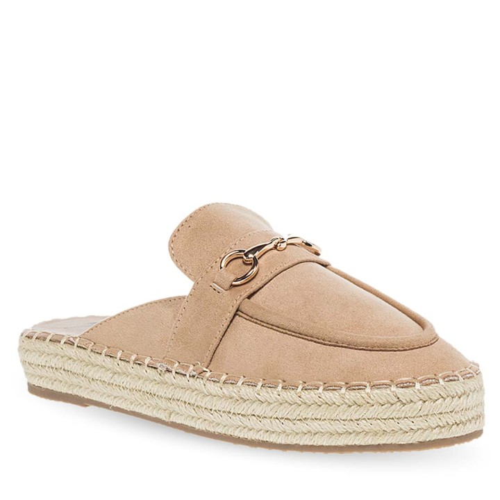 Parex Women's Beige Synthetic Leather Mule Espadrillas S2024 (13029012) 37