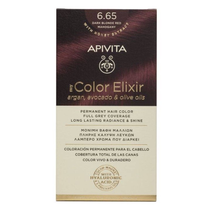 Apivita My Color Elixir  Hair Dye Color 6.65 Dark Blonde Red Mahogany