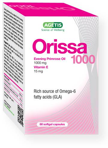 Agetis Orissa 1000 Evening Primorose Oil+ Vitamin E 60 Softgels