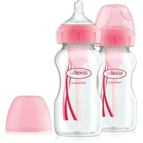 Dr. Brown's Natural Flow Pink Wide Neck Bottle 270ml X 2Pcs