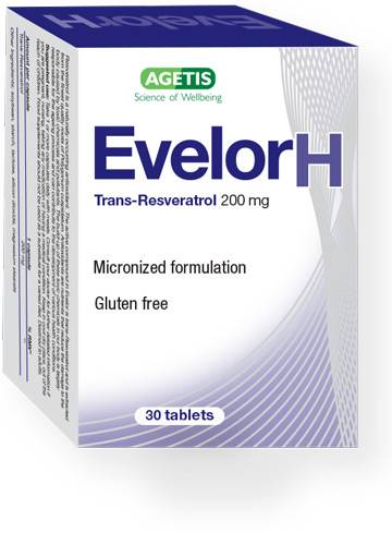 Agetis Evelor H Trans-Resveratrol Antioxidant 200Mg 30 Tablets