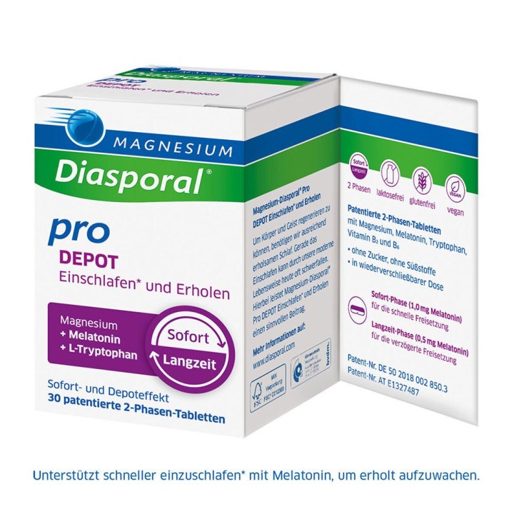 Diasporal Magnesium + Melatonin Pro Depot, Tablets, 30 x 300mg