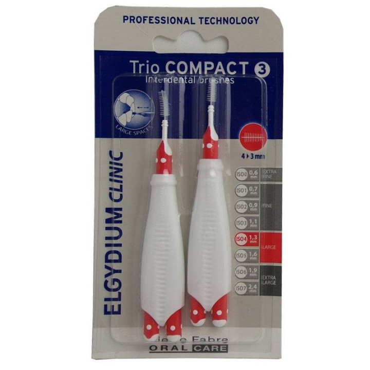 Elgydium Clinic Trio Compact 3 Interdental Brushes Large Spaces x6