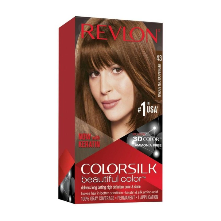 REVLON COLORSILK NO 43 MEDIUM GOLDEN BROWN